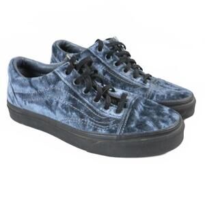 Women's 5 Vans Old Skool Grey-Black Velvet Sneakers